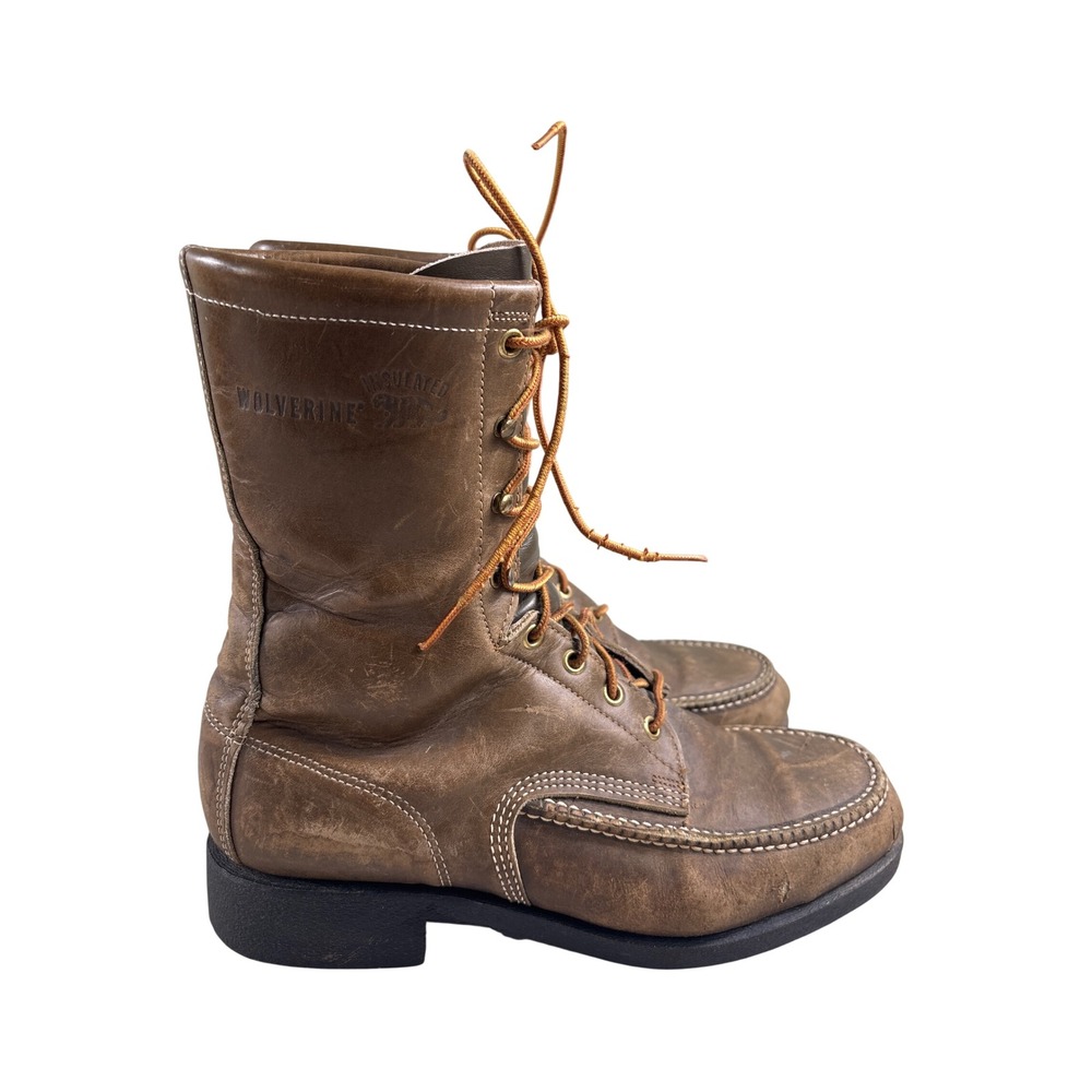 Wolverine Insulated Work Boots Men's 9.5 Wide Brown Leather Lace Up Oil Proof